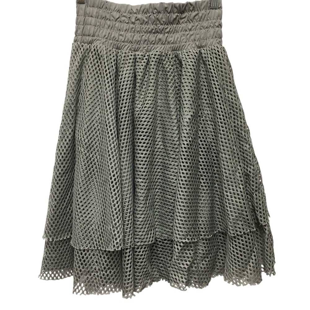 Puma Tiered Mesh Smocked Skirt Women's Medium Gray Athleisure Streetwear Sporty